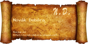Novák Debóra névjegykártya